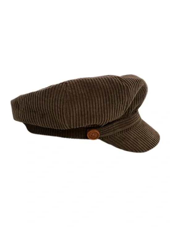 David and Young Dark Olive Green Corduroy Baker Hat - Picture 1 of 4